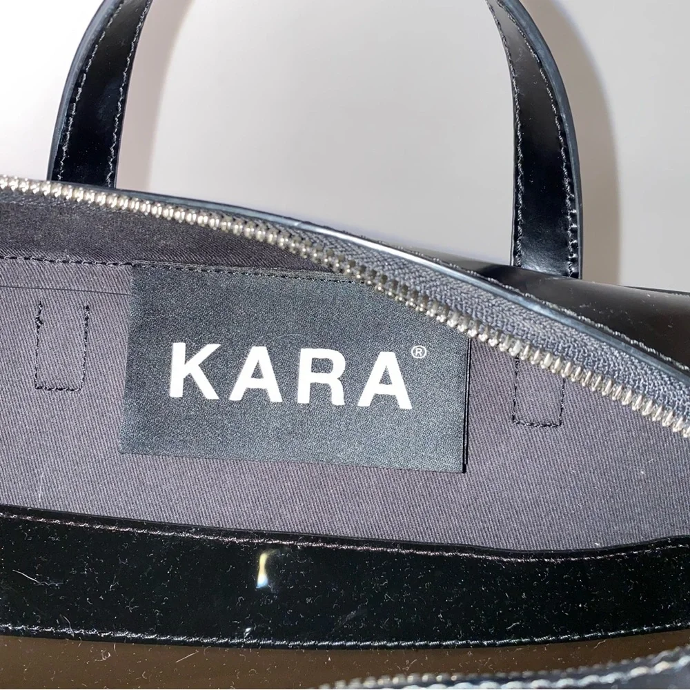 KARA WOMEN’S PURSE SMOKE PINCH BRICK SATCHEL -BLACK